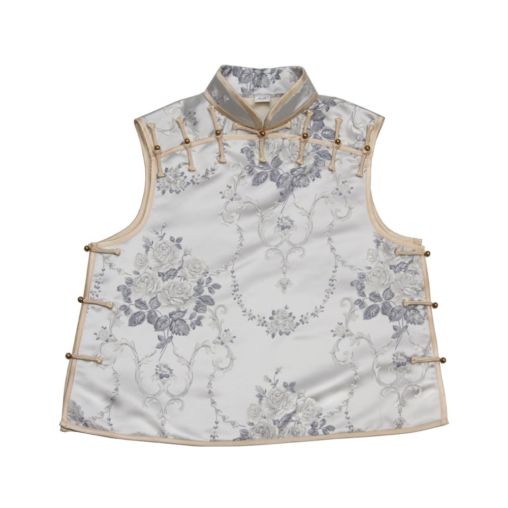 National Style New Spring and Autumn Satin Thirteen Taibao Vests Shoulders Tang style Top Small Shirt Coat Women s Stand up Collar image 23