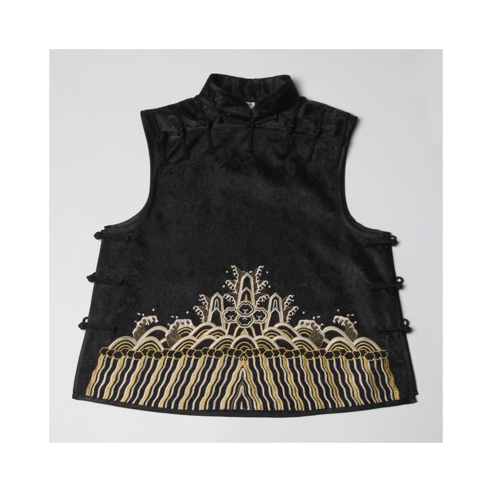 National Style New Spring and Autumn Satin Thirteen Taibao Vests Shoulders Tang style Top Small Shirt Coat Women s Stand up Collar image 41