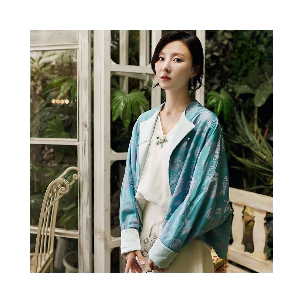 Zhendian Baby PCY963 Silk Bat Sleeve New Chinese Retro Chinese Style Short Top Coat Loose Large Size image 28
