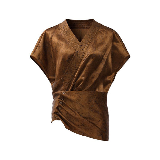 ASAYA4868 – Midnight Earth Wrap Top 🌑🍂