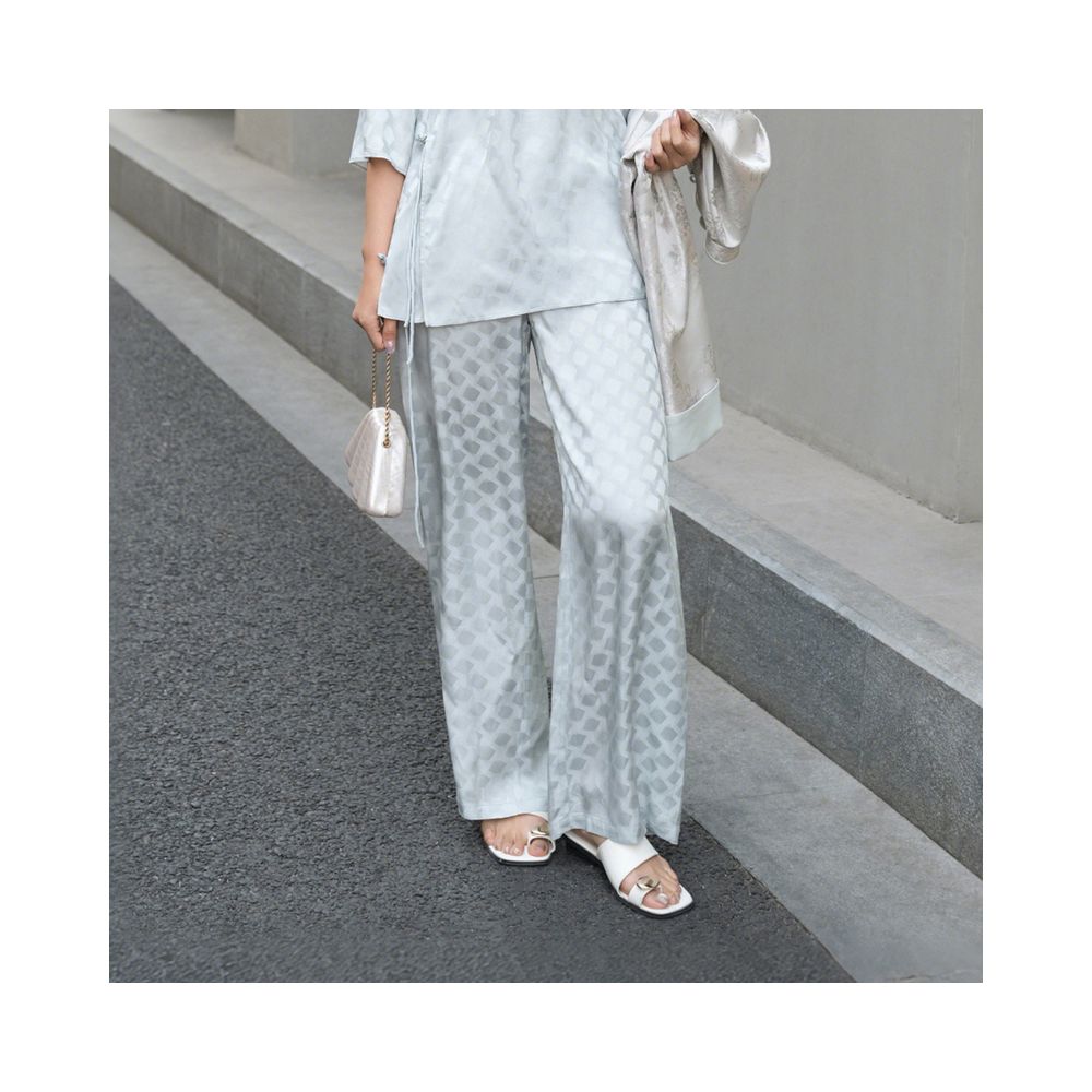 Dongfang Youge Naivee Nawei 25 autumn new acetate jacquard wide leg pants long breathable image 34