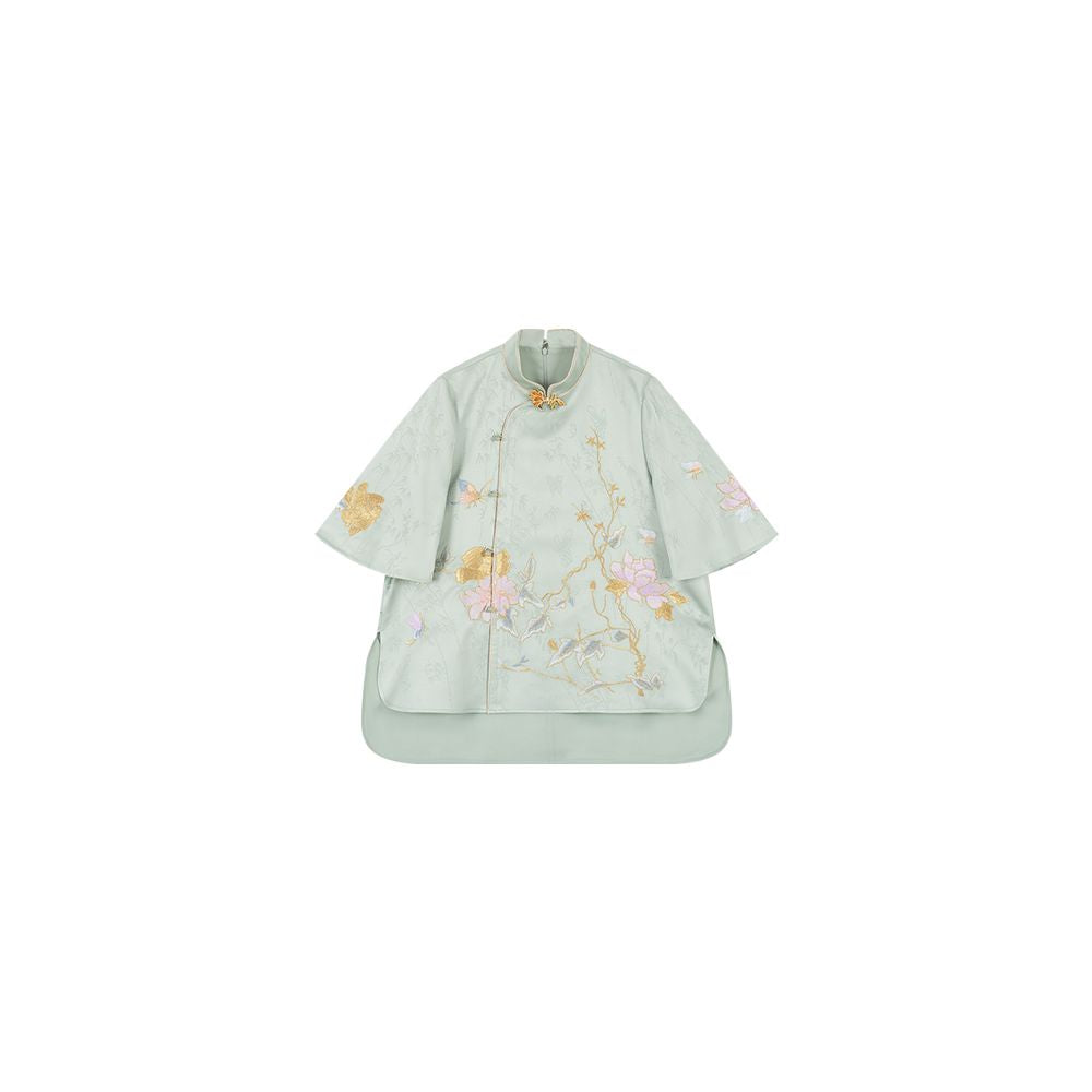 Du Butt Peach Original Garden Dream 3 0 New Chinese Women s Quiet Luxury Chinese Style Jacquard Embroidery Satin Set image 17