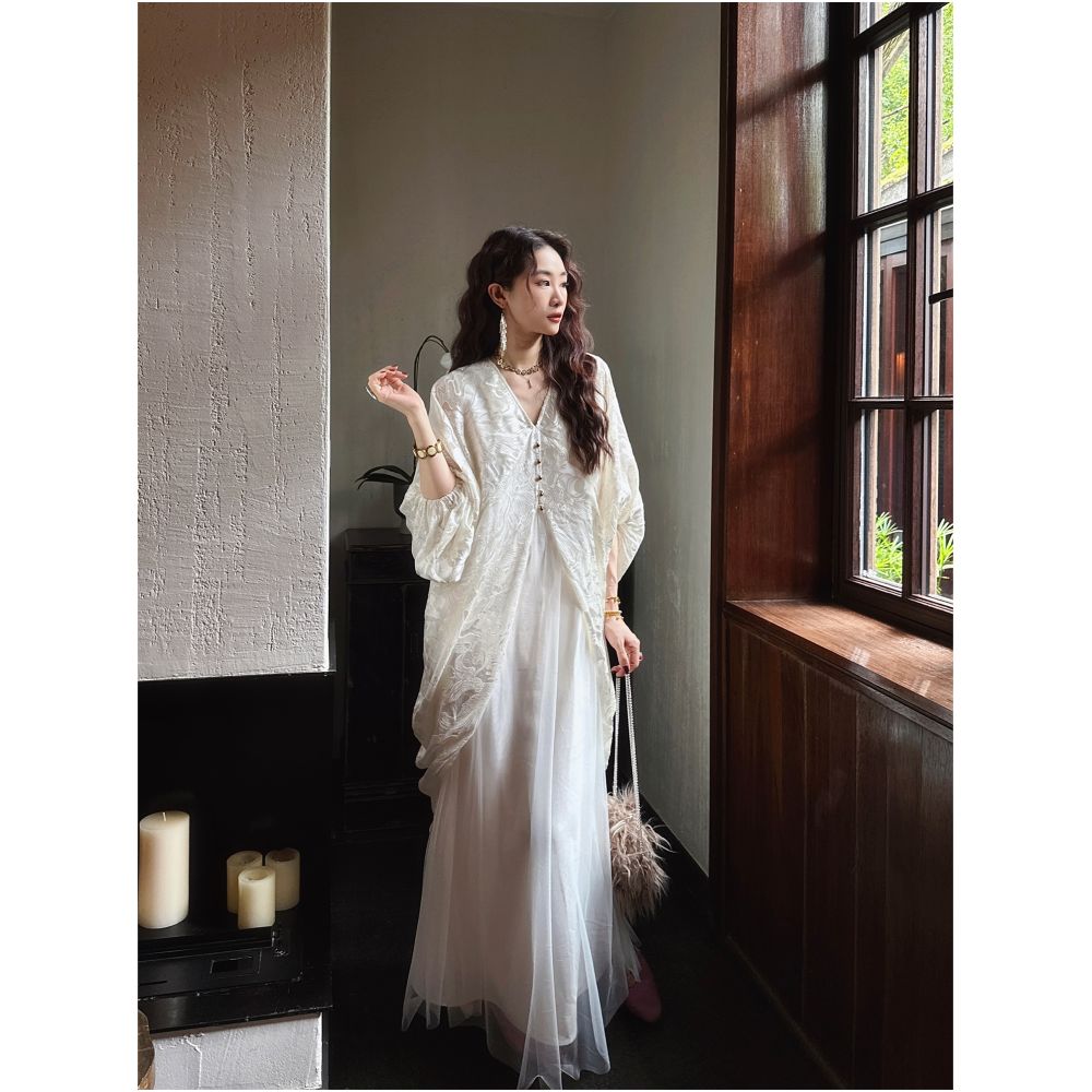 Sanji Black Flower Sleepless Chinese Style Practice Dyeing Burning Flower Autumn Fashion Dress New Chinese Banquet Long Dress image 32
