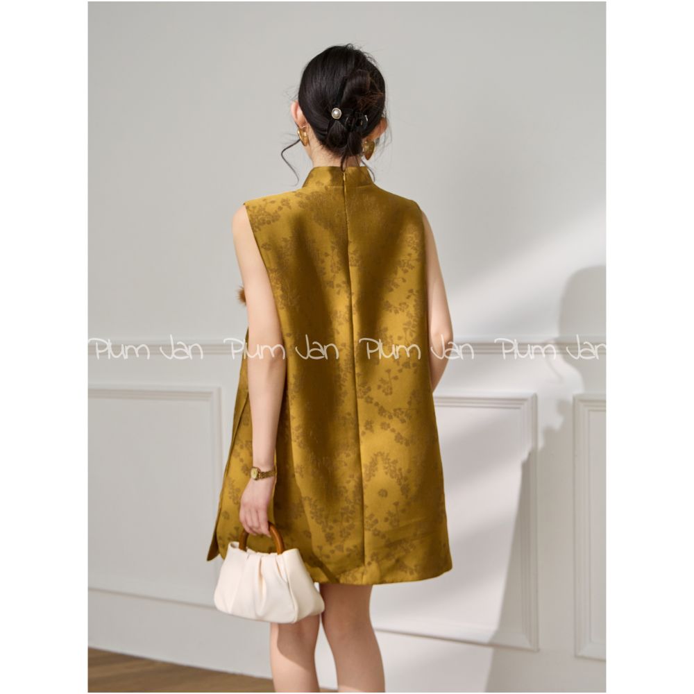 Plum Jan 2025 new skirt women s Xia Xin Chinese jacquard sleeveless dress unique high end temperament image 4