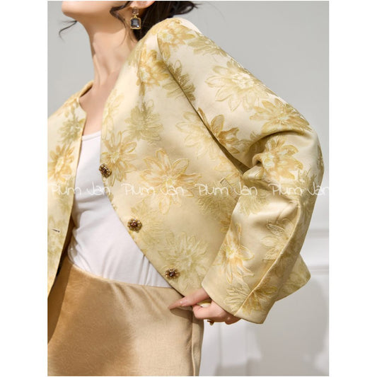 ASAYA5011 – Golden Bloom Jacquard Set 🌼✨