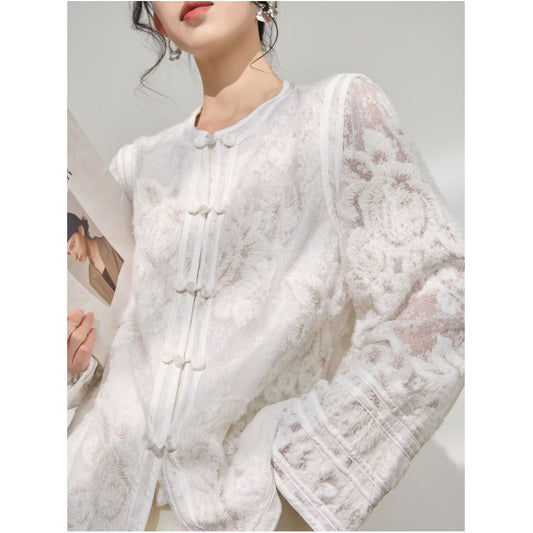 ASAYA5019 – Ivory Whisper Lace Top🤍✨