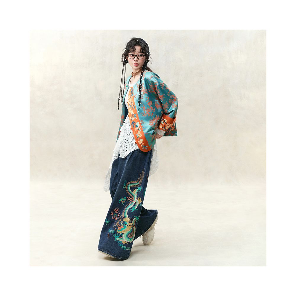 Su Luo s Hundred Flowers Series Yaoyao Yange original design new Chinese style heavy embroidery spring loose short jacket image 3