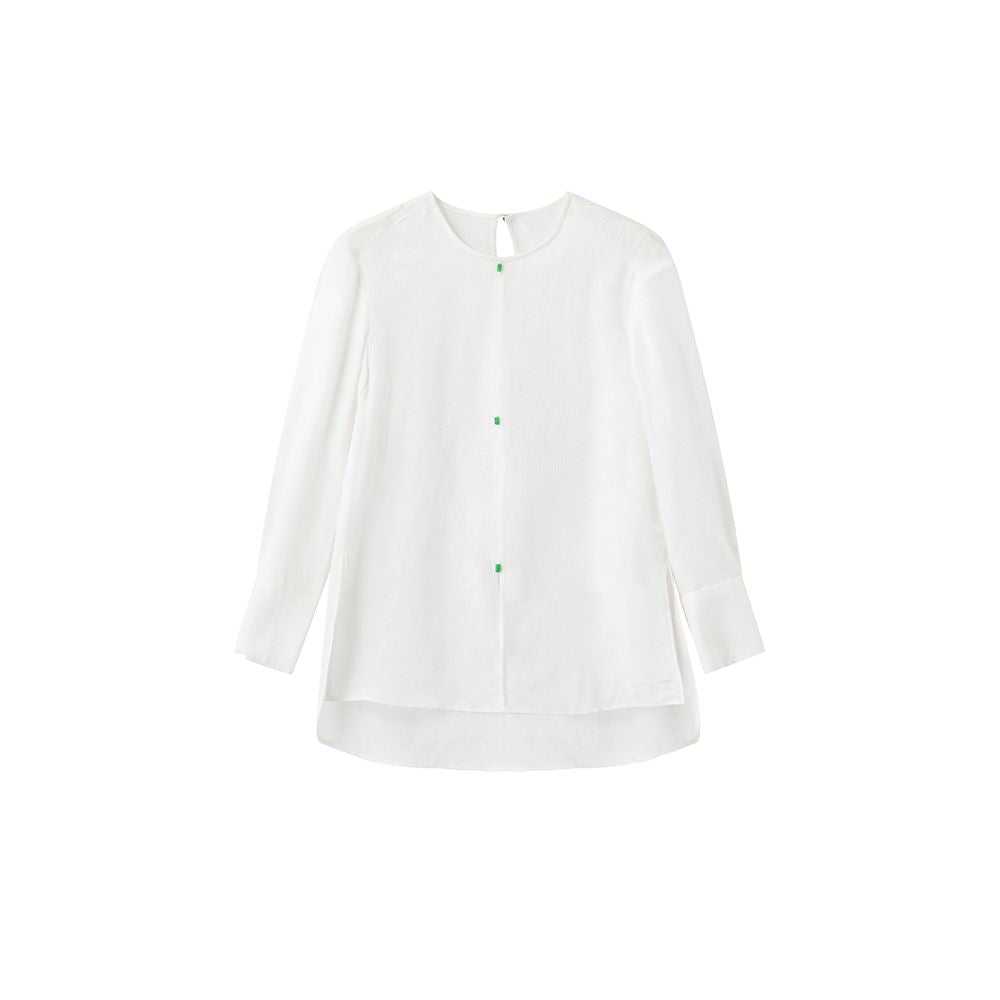 Pusu Silk Mulberry Shirt Women s Jacquard Round Neck New Chinese Summer Light Luxury Large Edition Old Money Style Top image 7