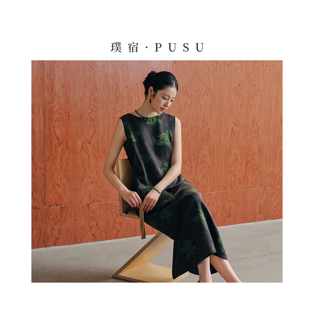 Pusu high end fragrant cloud yarn printed sleeveless dress artistic and elegant mulberry silk long skirt 2025 summer new image 0