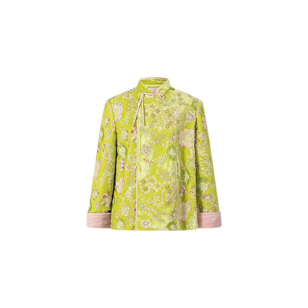 Wuyan Yihe Yingying Fuyang Jing Luxury Chinese Style Silk Velvet Bead Embroidered Coat Half Skirt image 8