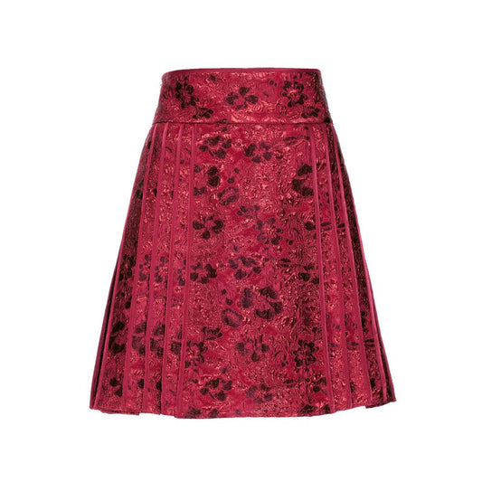 ASAYA5050 – Crimson Bloom Pleated Skirt 🌹💫