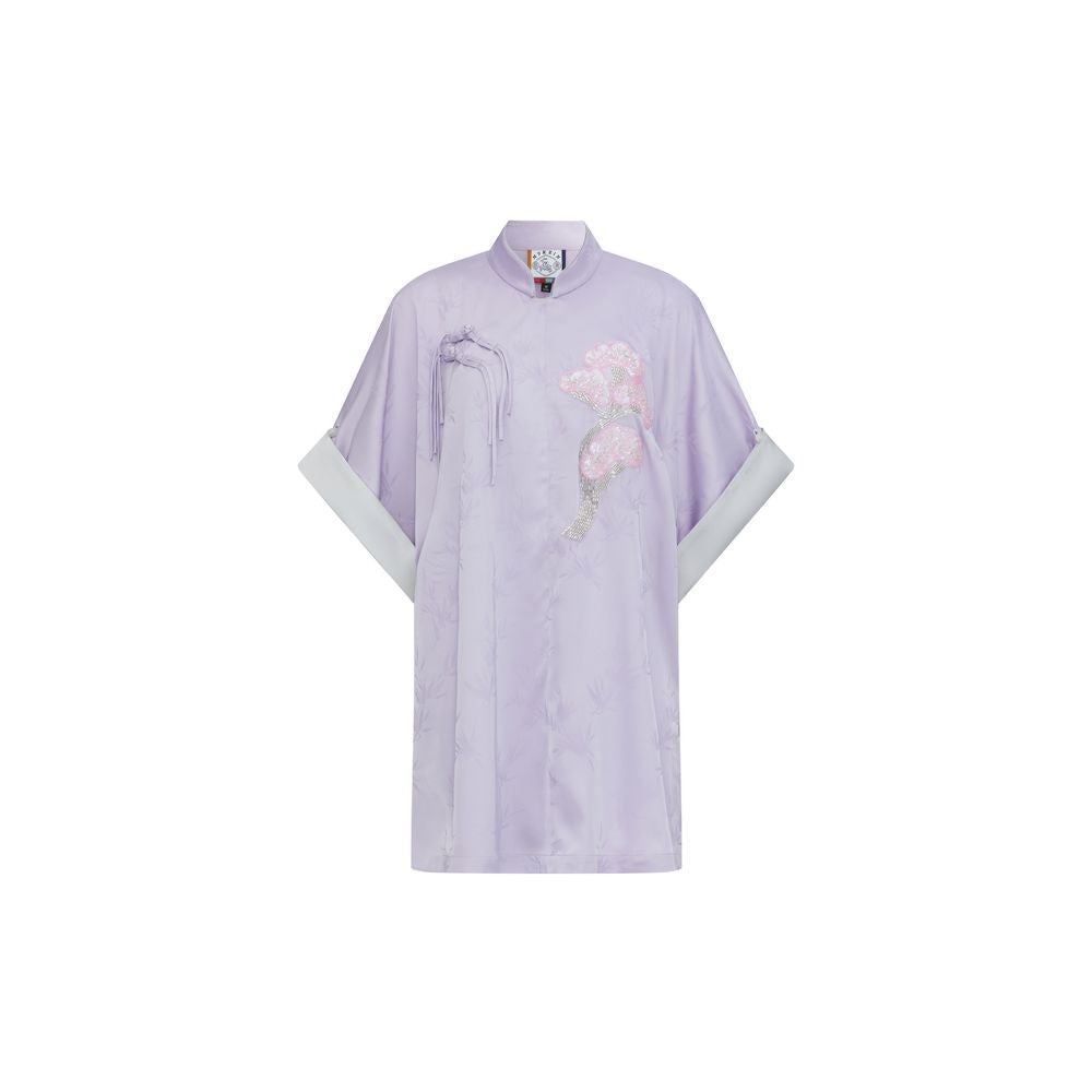 Luo Yutong s same style Mishan 2025 new style New Summer Fu series Chinese style embroidered wide sleeved top and skirt suit image 8