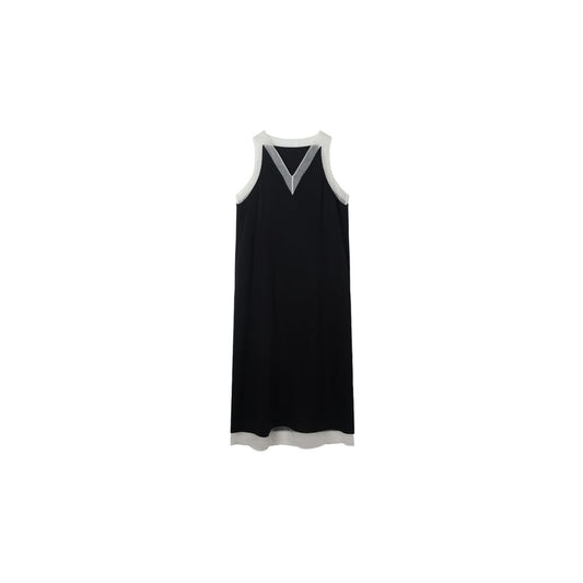 ASAYA5064 – Lumière Contrast Silk Dress ☀️🖤
