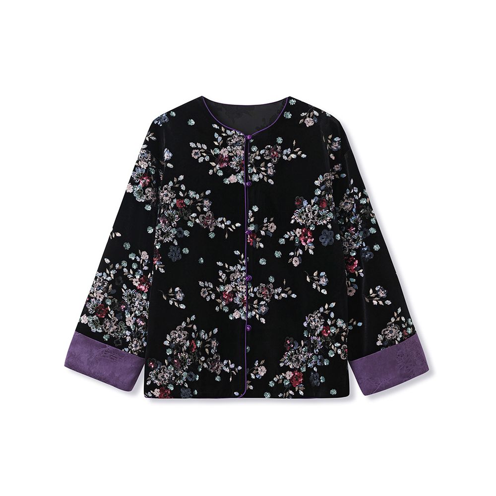 ASAYA5078 â Violet Blossom Velvet Set ððļ