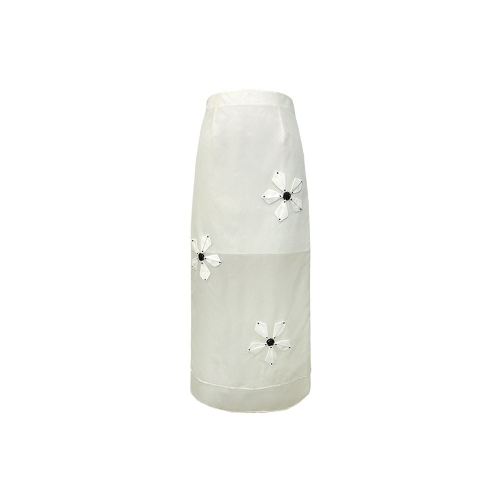 INTHELI Handmade floral organza tank top u0026Handmade floral organza skirt image 1