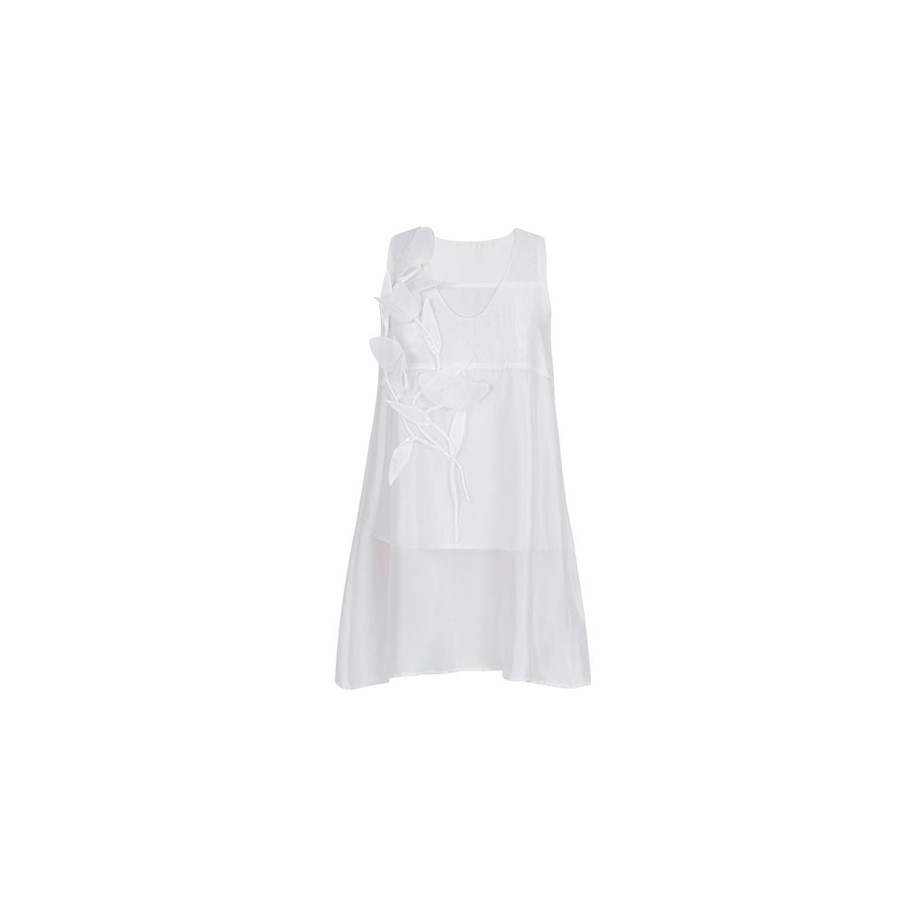French style petite bourgeois white mid length top Miorastudio brand polyester fiber elegant dress 2024 summer new item image 7