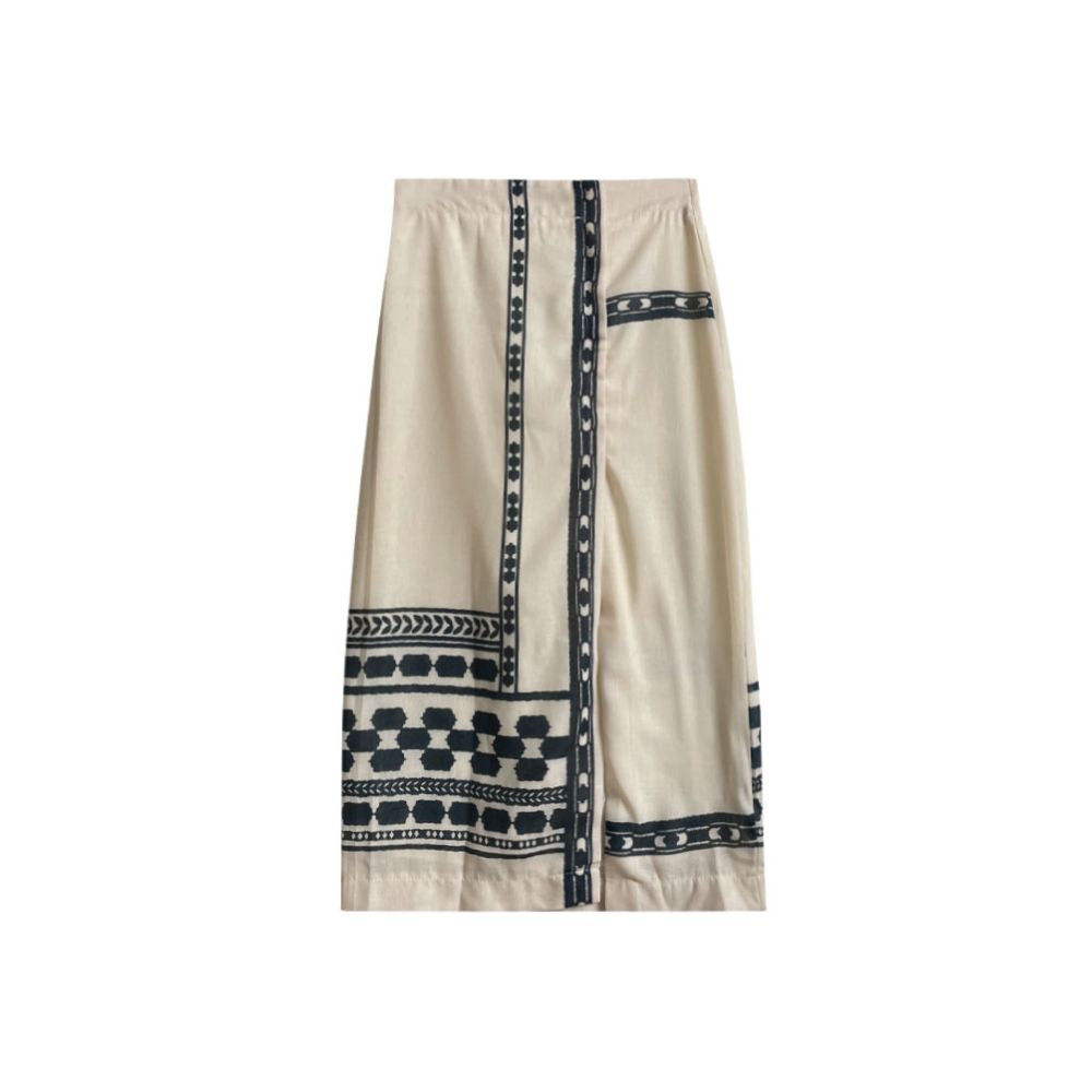 European high waisted split half skirt for women in summer 2025 new style temperament printed long skirt loose and slimming hip hugging skirt image 4