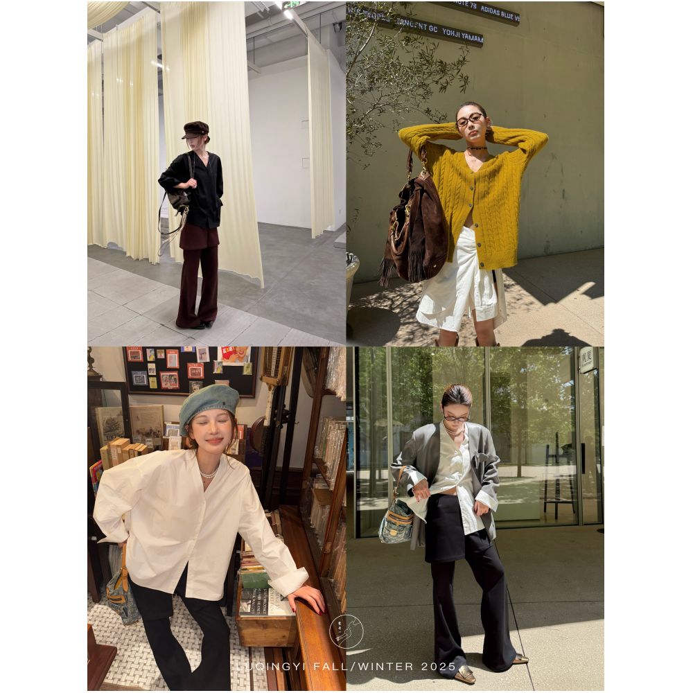 Lu Qingyi Original Cotton Cotton Cotton High Count Cotton Shirt for Women in Autumn Simple and Lazy Style White Loose Casual Top image 4