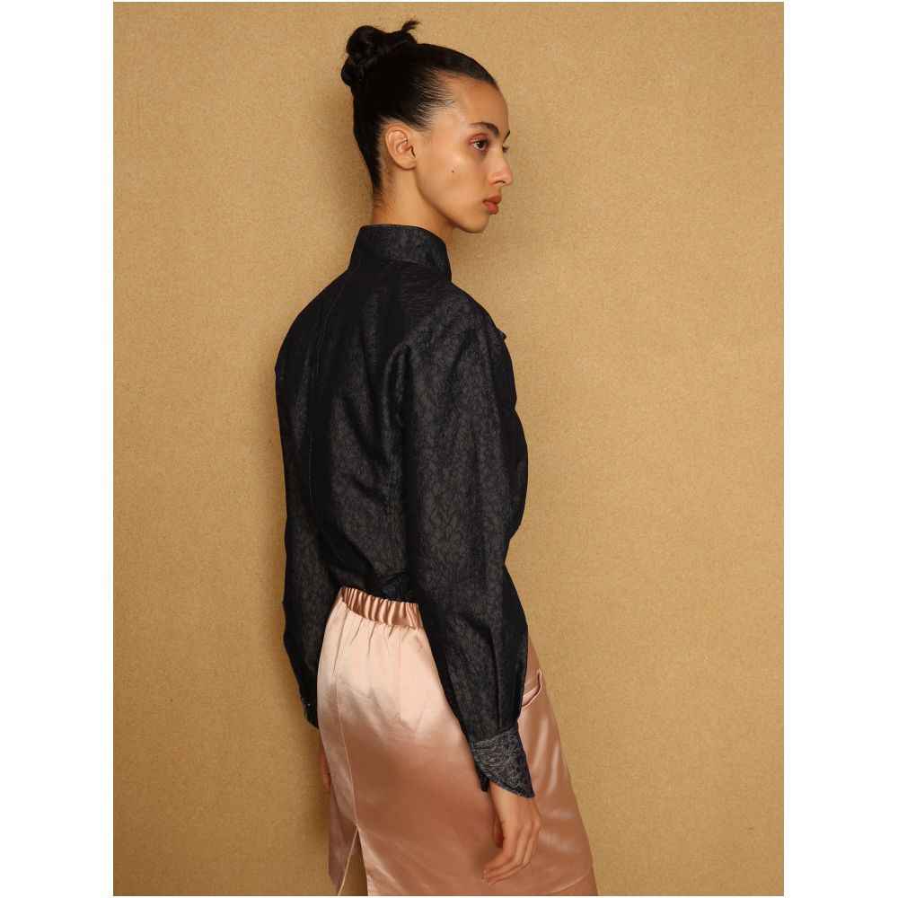 PaleBlueDot Fashionable New Chinese Early Spring Pink Satin Jacquard Slimming One Step Hip Wrapping Half Skirt image 4