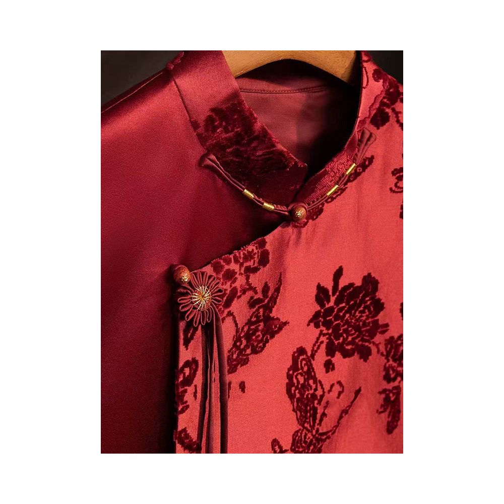 Silk Zhangrong satin Tang style retro red New Year s clothing vest for women 2025 new Tang style vest Chinese style vest image 4