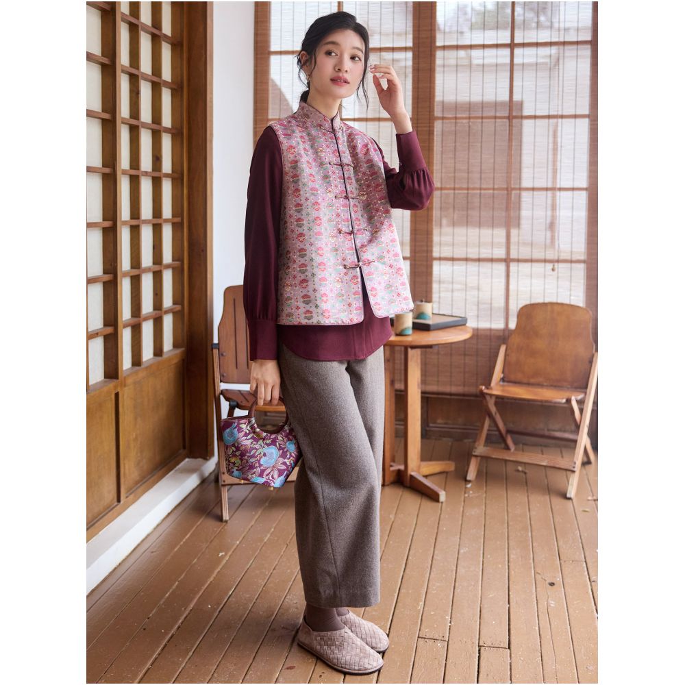 Real silk Shu brocade Ruyi lock vest new Chinese fashion improvement stand collar retro Tang style women s jacket cotton jacket women s jacket image 4