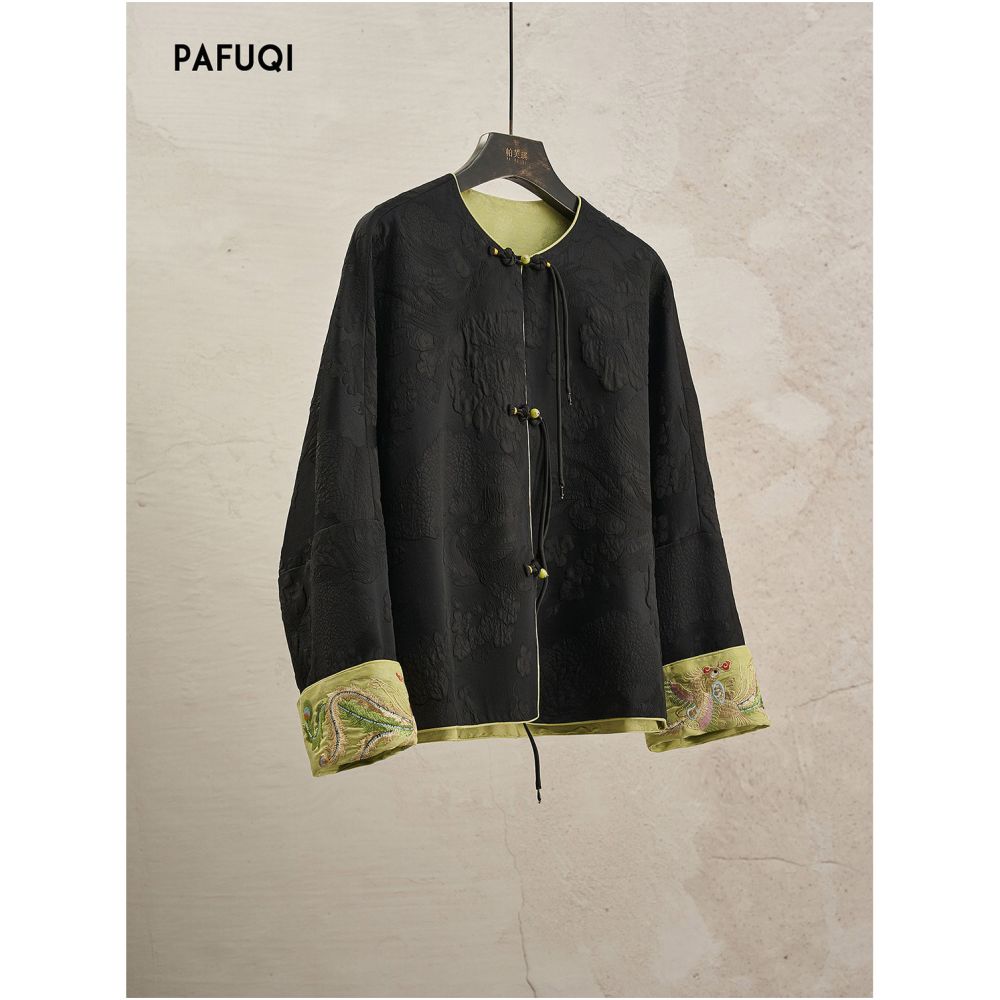 Available in multiple colors this new Chinese style red coat features a mandarin button closure a stand up collar and embroidery making it a perfect New Year s outfit for the Year of the Snake 2026 image 5