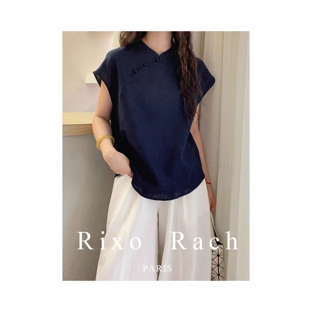 Rixo Rach New Chinese Style Elegant Jacquard Short Sleeve Button Down Shirt for Women Summer 2025 Fashionable and Versatile Top image 5