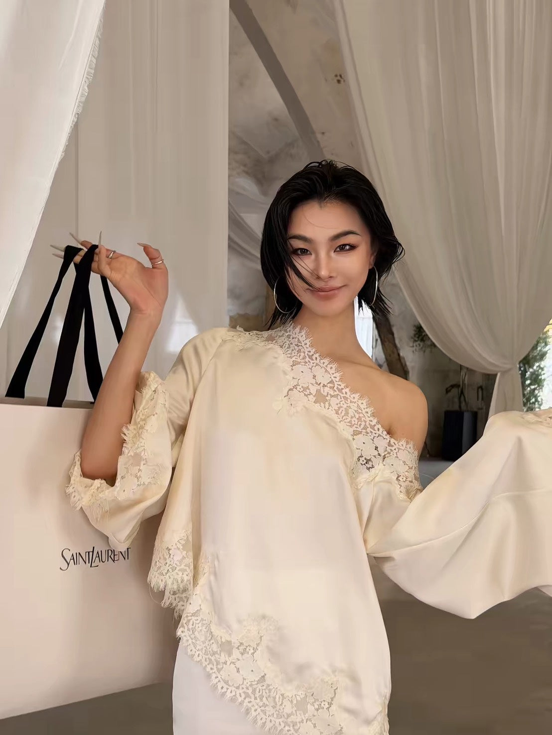 ASAYA7486 – Ivory Lace Muse Set 🤍✨