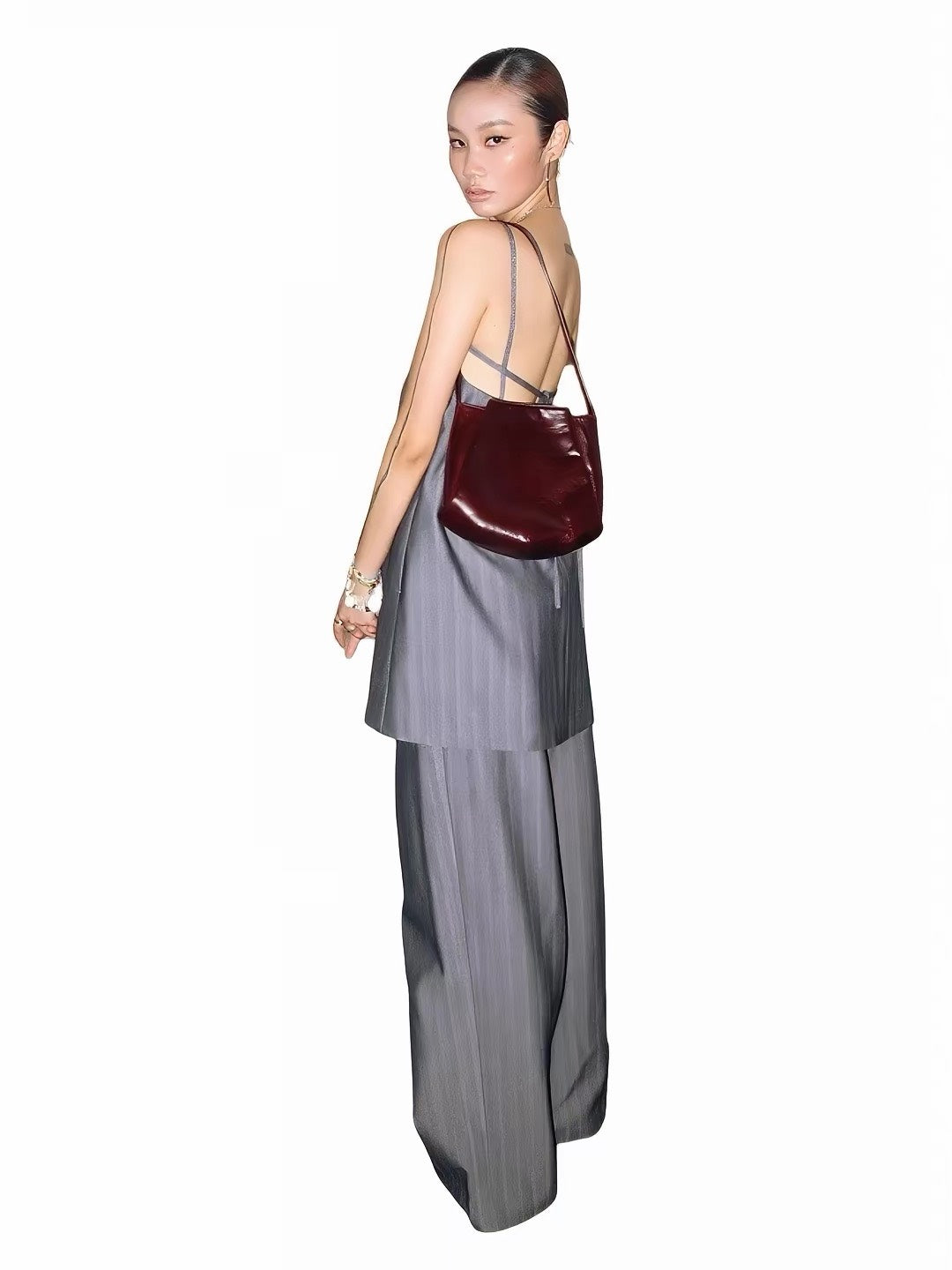 ASAYA7496 – Moonlight Grey Strappy Set 🌙🩶