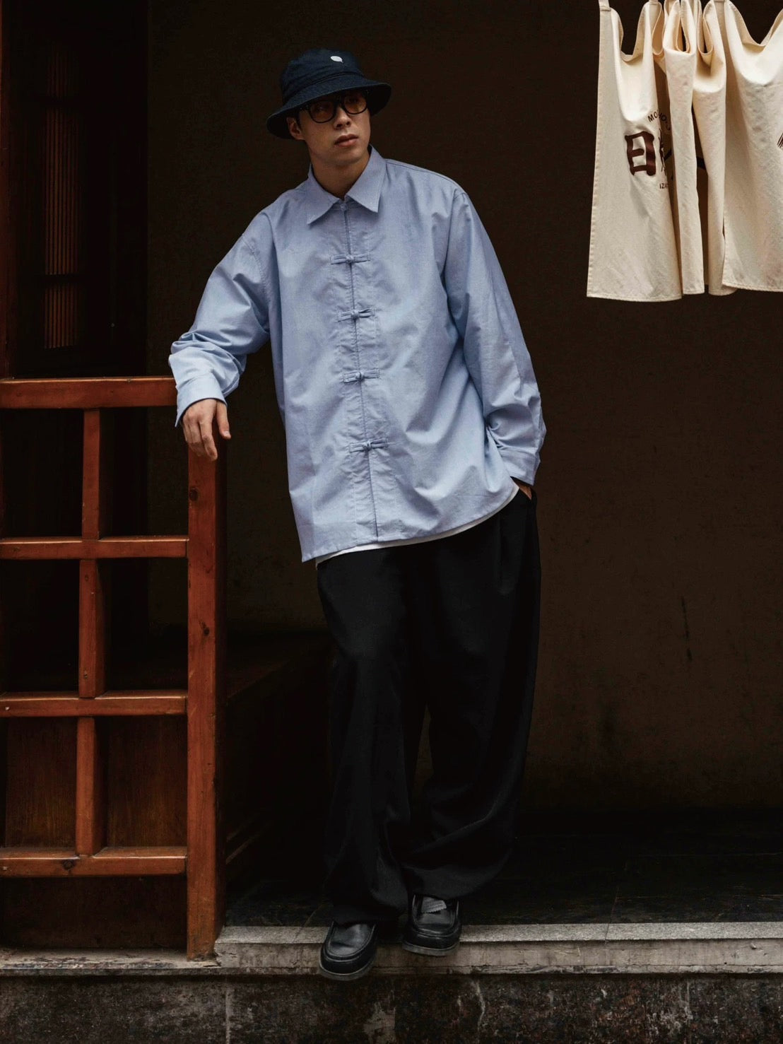 ASAYA4885 โ Zen Collar Cotton Shirt ๐ฟ๐
