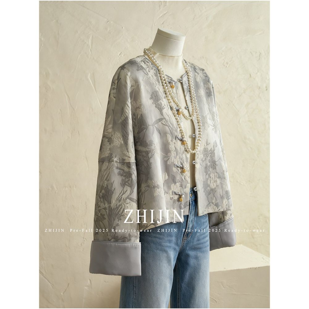 Beautiful young style new Chinese jacket autumn and winter satin jacquard exquisite top high end Chinese style women s clothing 2025 new style image 5