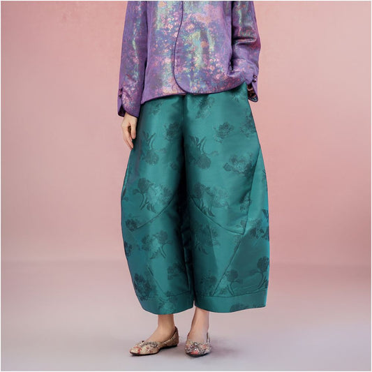 ASAYA5838 – Imperial Bloom Jacquard Pants 🌸👑