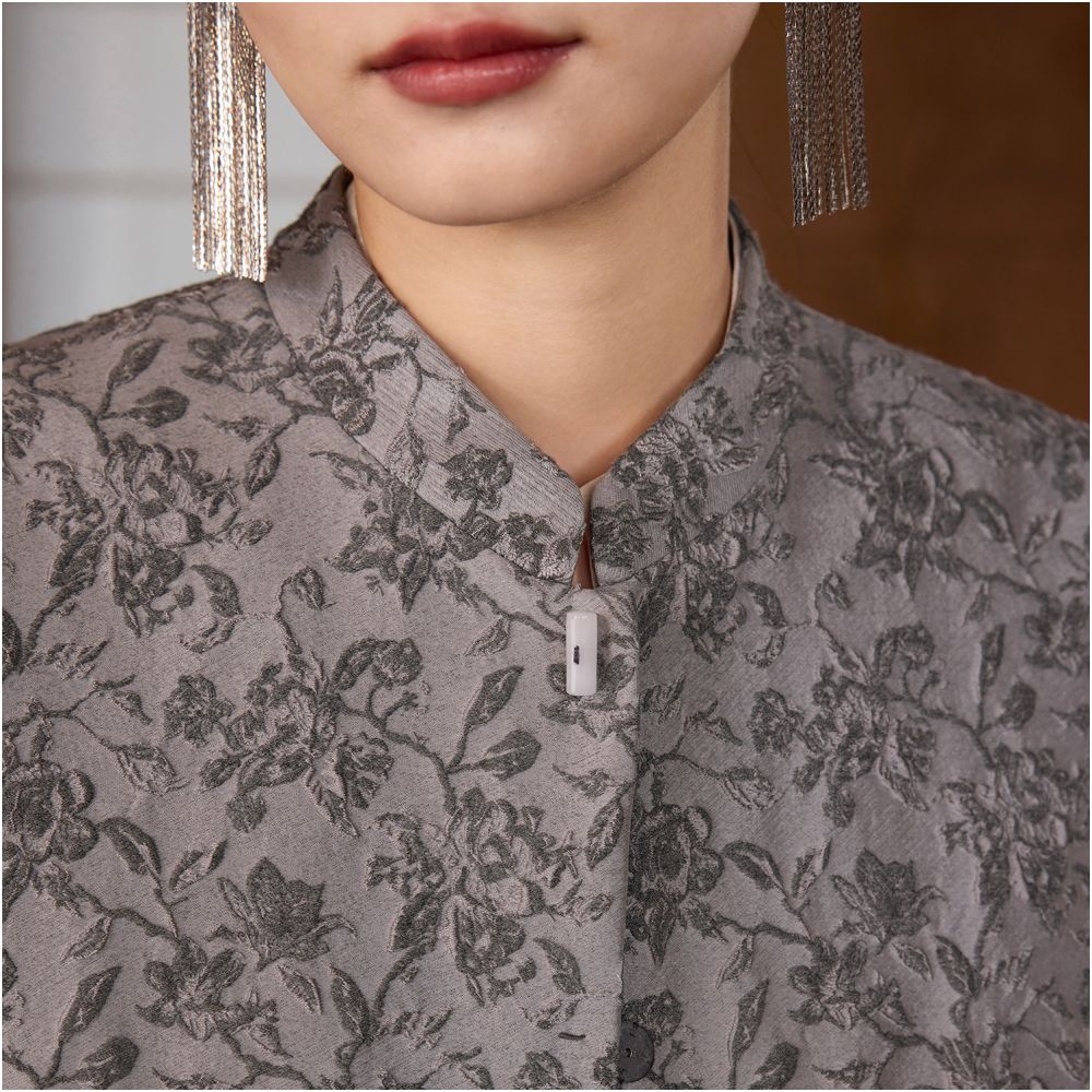 Ruyi Lianyun Xitang Winter Style Small Stand Collar Jacquard Vest Women s New Chinese Style Jade Buckle External Wearing Camry Shoulder image 5