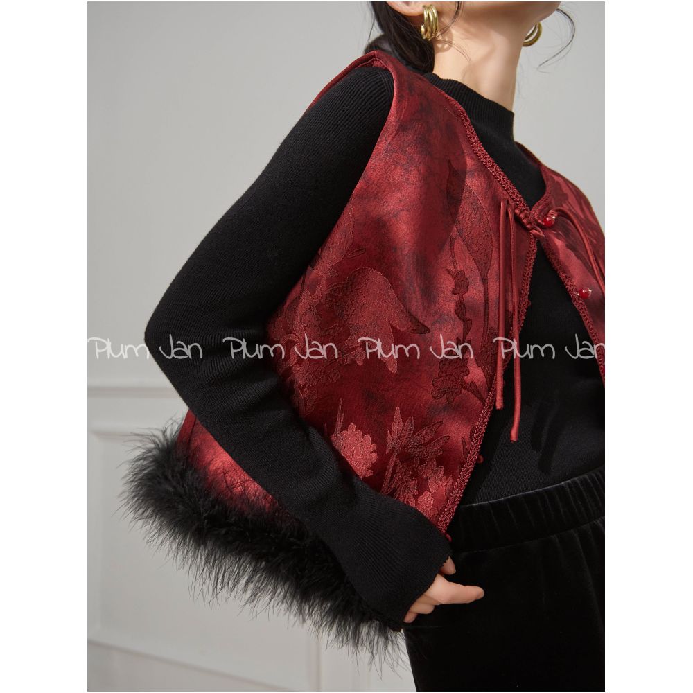 ASAYA5846 – Crimson Heritage Wool Vest 🍷✨