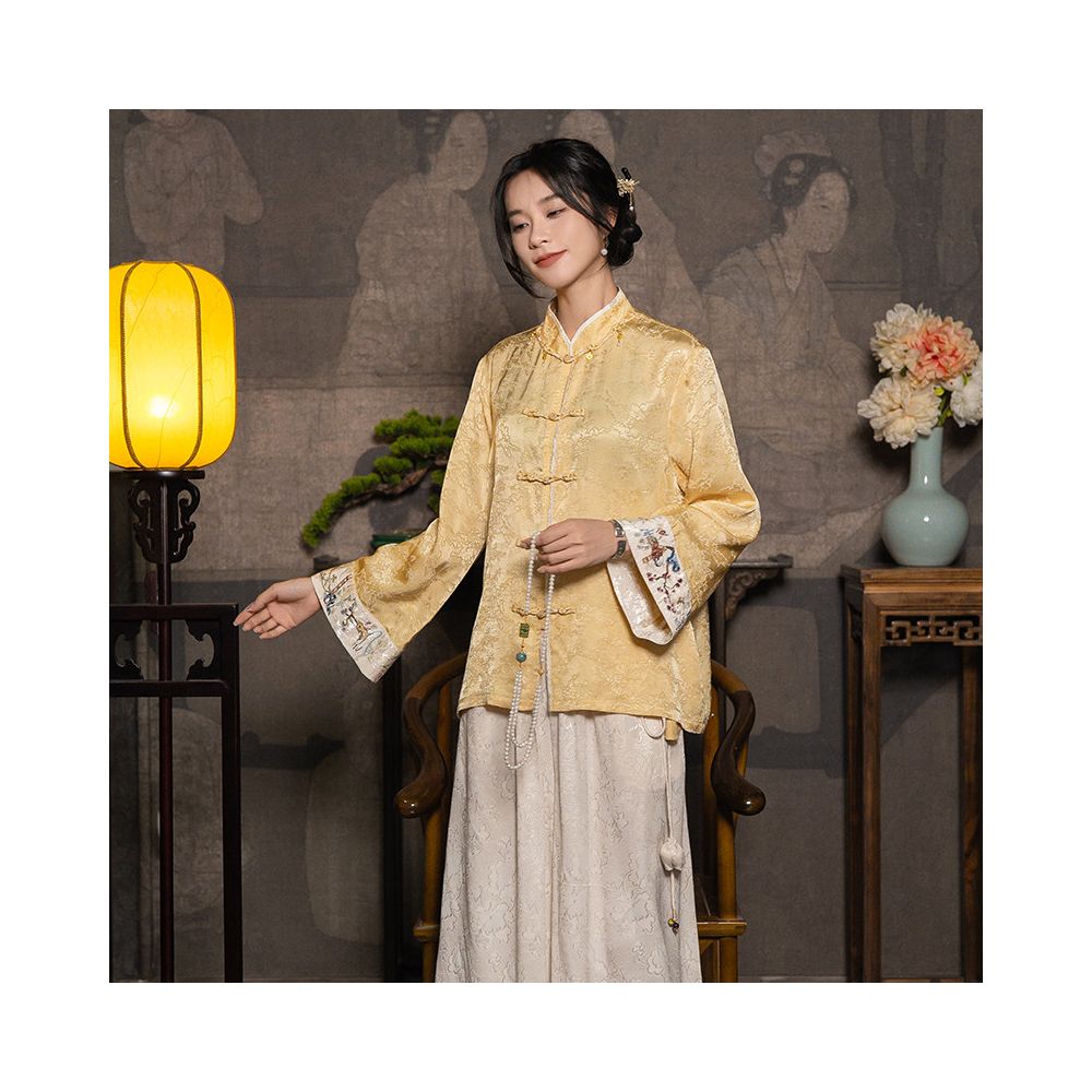 ASAYA5857 – Golden Heritage Embroidered Jacket ✨🌼