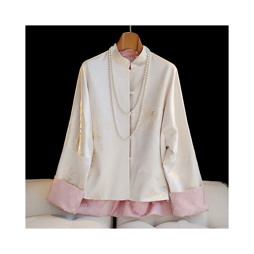 ASAYA5875 – Ivory Bloom Embroidered Jacket 🤍🌸