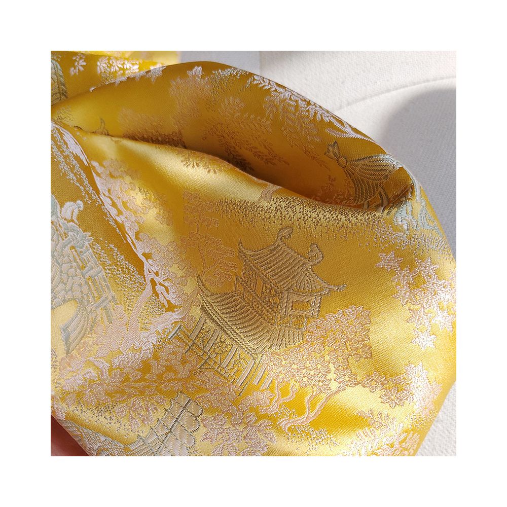 New Chinese style Chinese style Song Jin round neck buttoned jacket female original design yellow retro western style casual loose top image 4