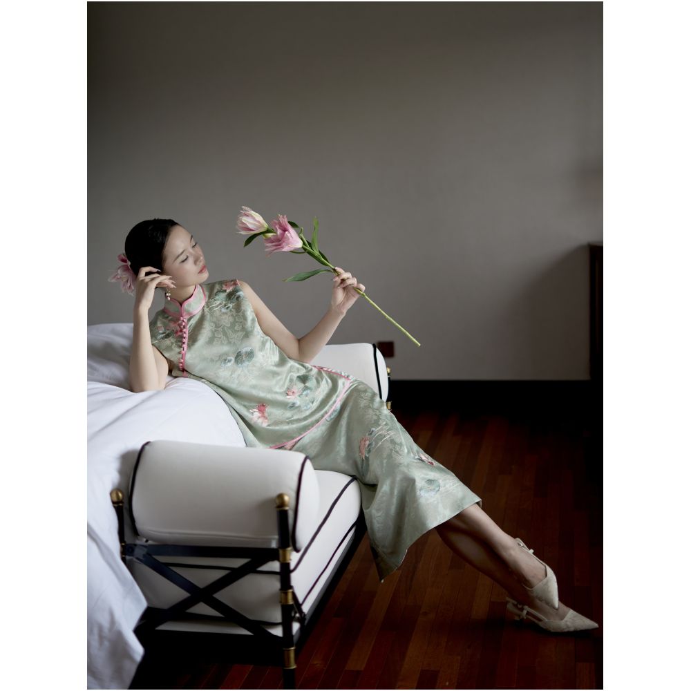 ASAYA5881 – Jade Blossom Silk Set 🌸🍃