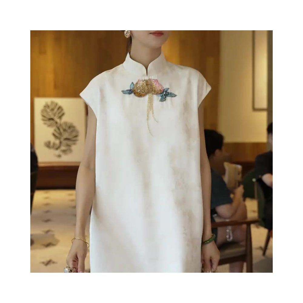 New Chinese style Chinese style temperament white short sleeved women s summer 2025 new item high end light mature style exquisite loose top image 0