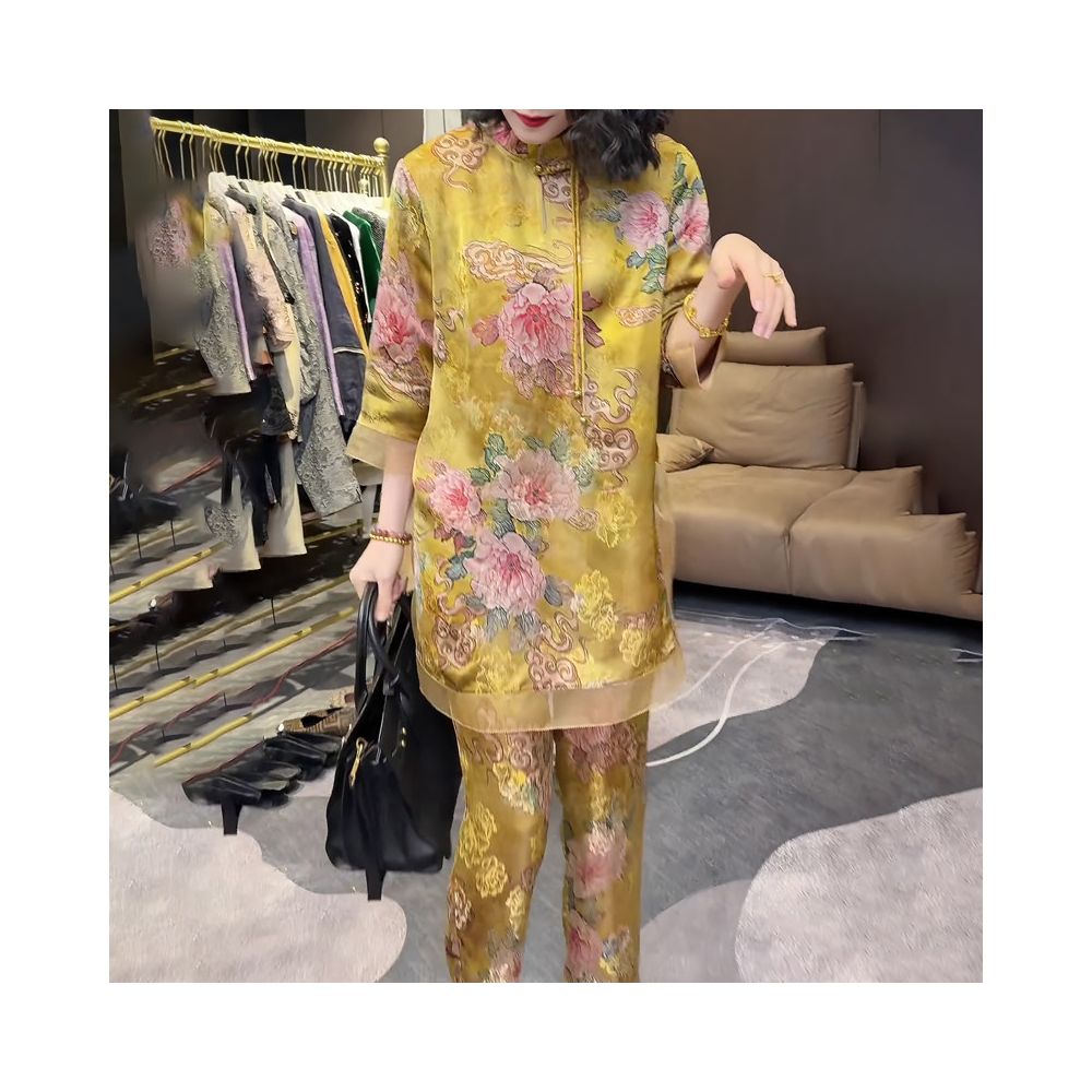 ASAYA5901 – Golden Peony Oriental top✨🌼