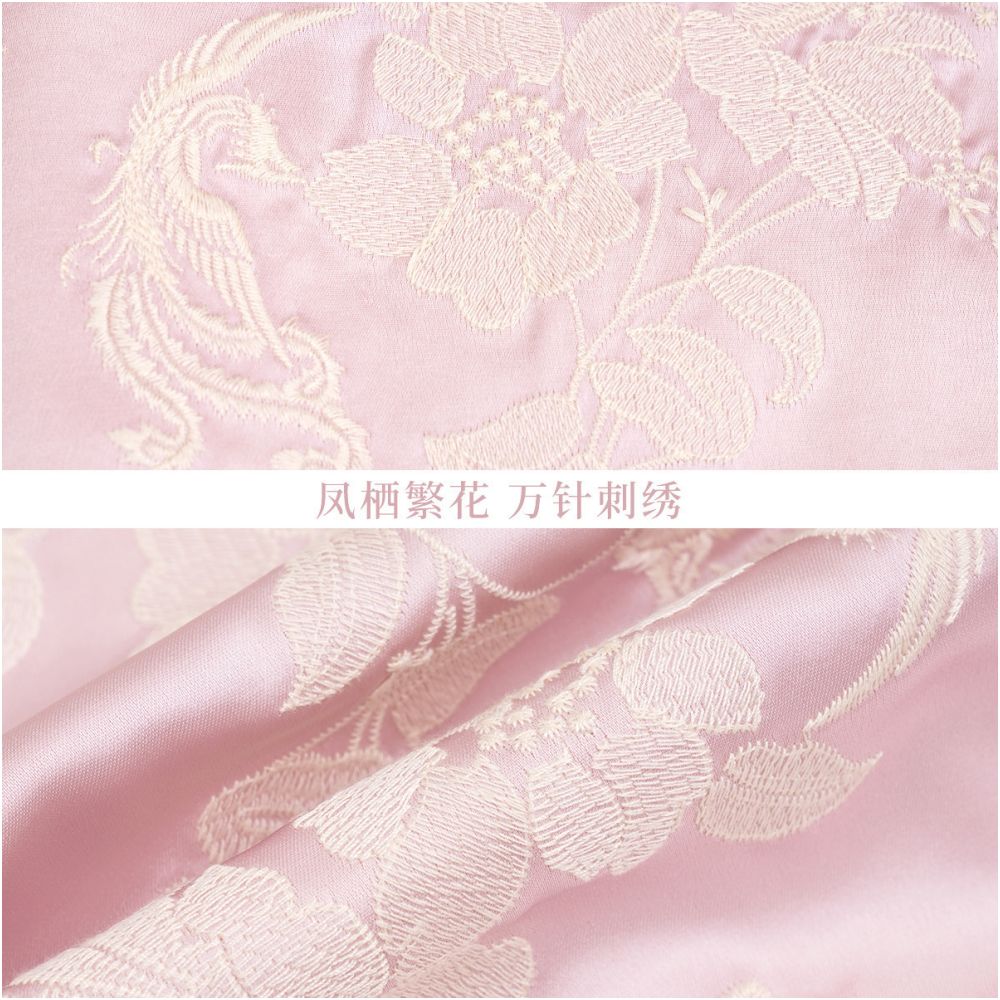 Fengqi blooms with flowers Happy New Chinese Naivee 26 Spring New Heavy Industry Ten Thousand Needle Embroidered Coat Peach Yao Powder image 4