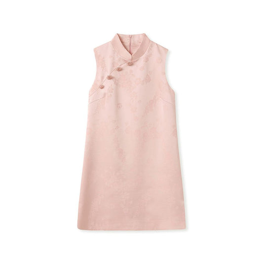 ASAYA5909 – Blush Silk Jacquard Qipao 🌸✨