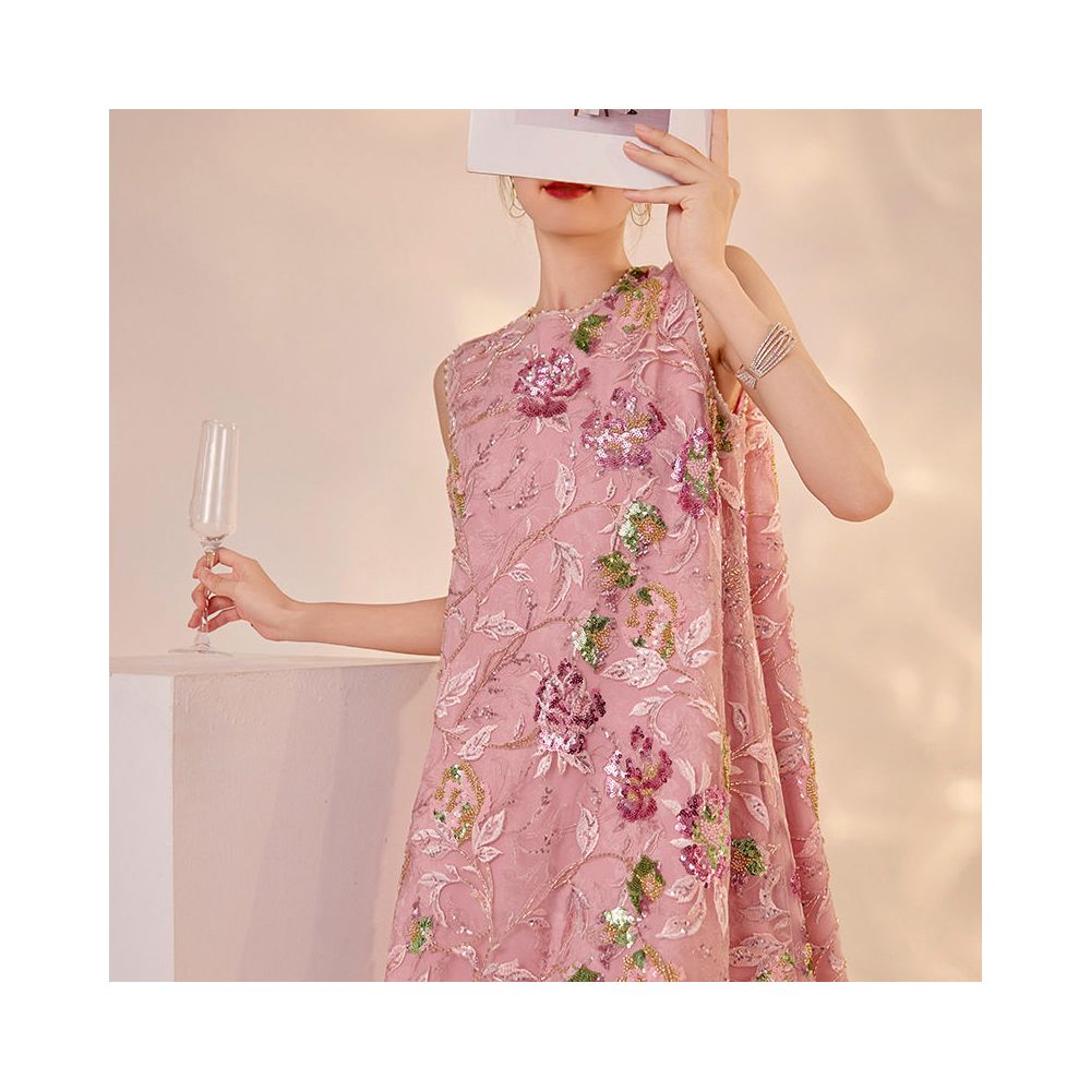 Tang Dou Gao Ding Yan Xu Xiu Ying New Chinese style embroidery sleeveless fairy dress sequin light luxury dress for women image 3