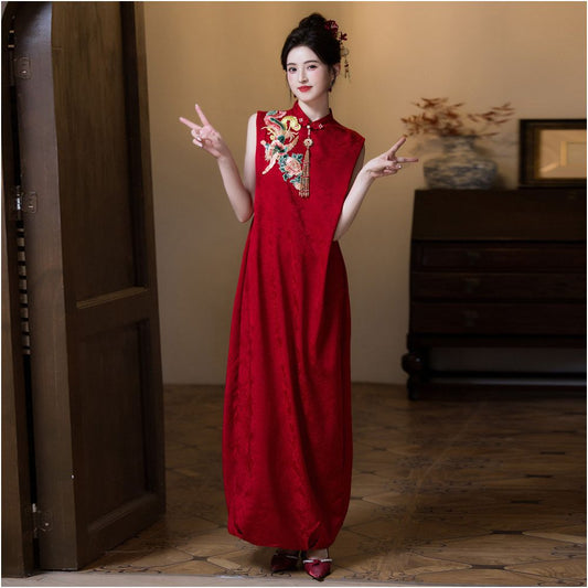 ASAYA5912 – Crimson Phoenix Cheongsam ❤️🪶