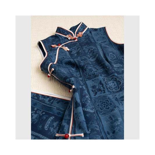 ASAYA5916 – Indigo Heritage Qipao Dress 💙🐉
