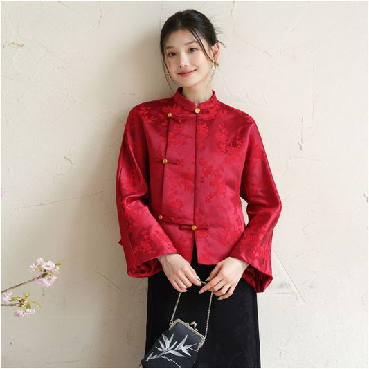 ASAYA5931 – Crimson Heritage Top & Classic Black Skirt ❤️🖤