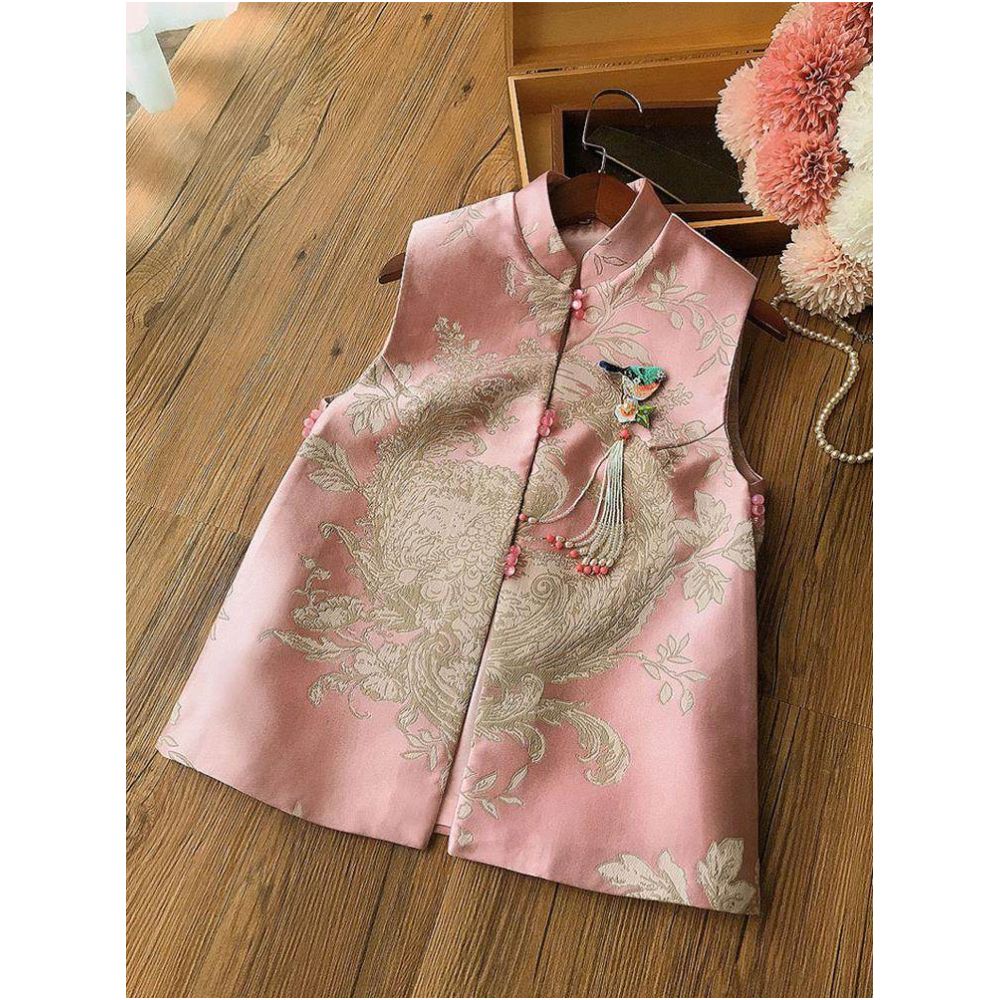 Tang style women s Chinese style 2026 new spring style women s retro improvement young cheongsam vest Chinese style top vest image 0