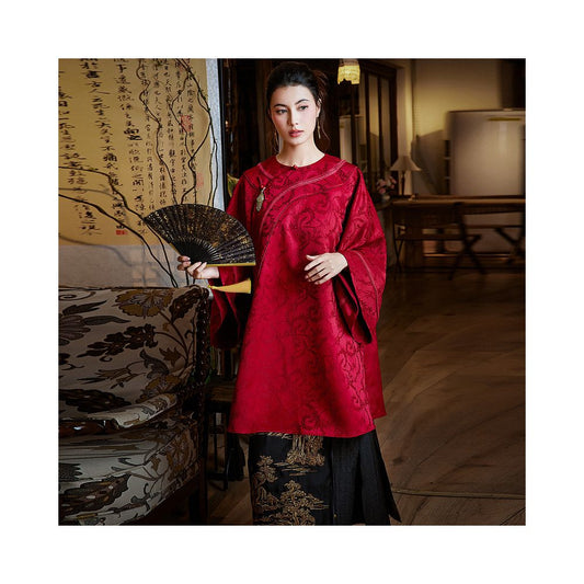 ASAYA5940 – Crimson Heritage Tunic ❤️🖤