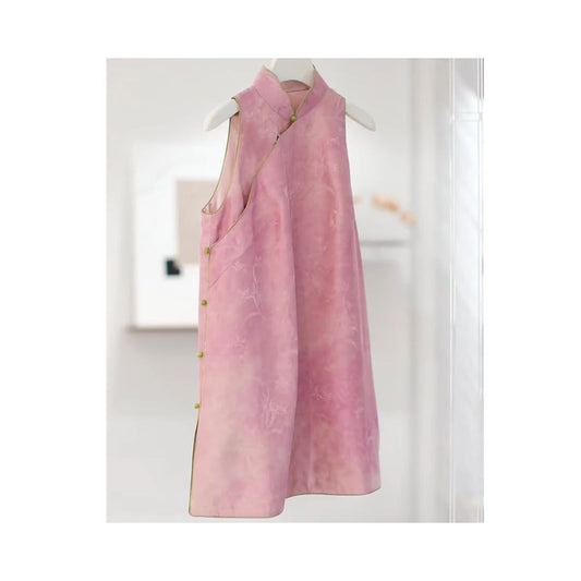 ASAYA5945 – Blush Cloud Cheongsam Dress 🌸☁️