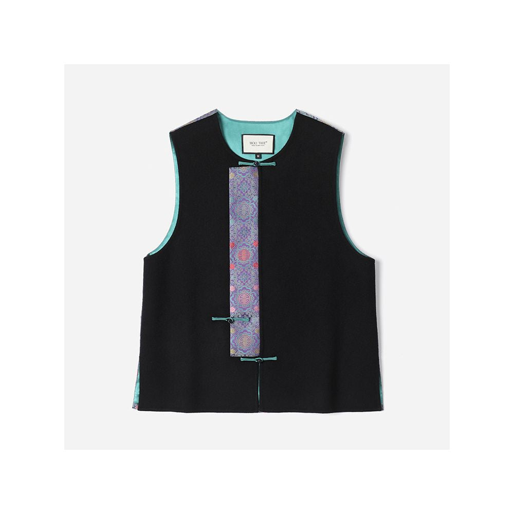 WWT08140 Coat Comes with 30 Cashmere 70 Wool Splicing 38 MM Four in One Ruyi Song Jin Vest image 0